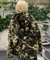 キャンディストリッパー 袖ラインパンダ刺繍ブルゾン ビッグシルエット ブラウン キャンディストリッパー 袖ラインパンダ刺繍ブルゾン ビッグシルエット