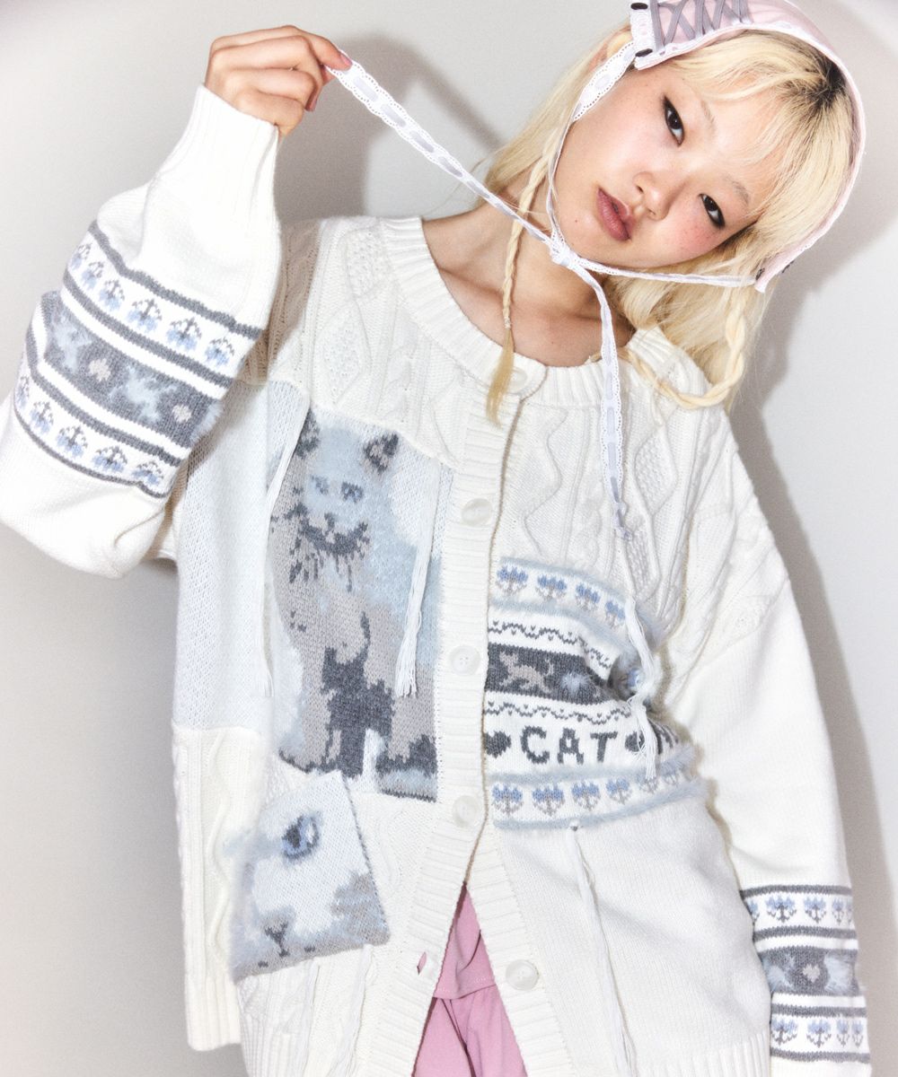 CAT LOVER KNIT CARDIGAN | Candy Stripper（キャンディ ストリッパー
