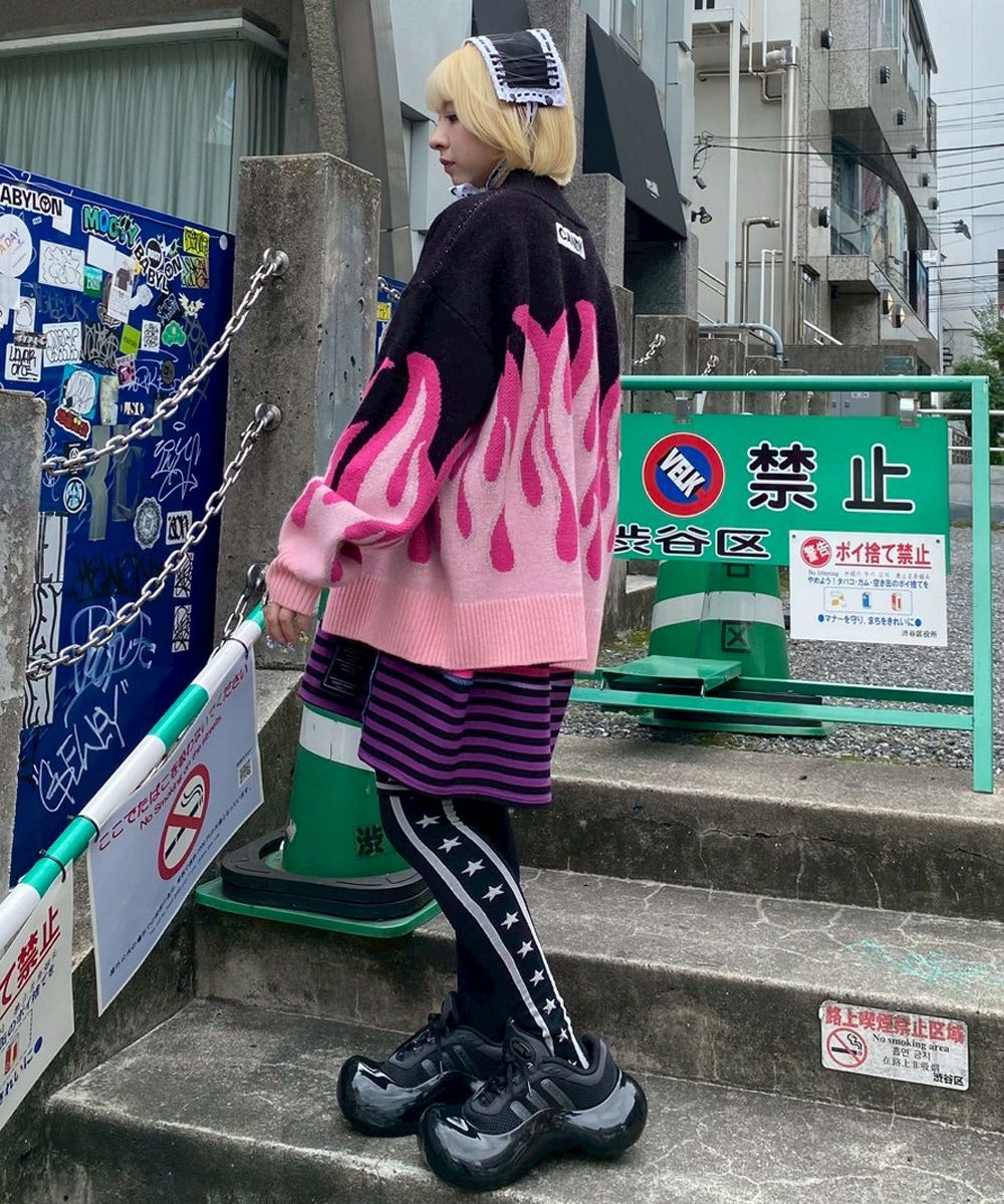 ニット/セーター Candy Stripper - Candy stripper POWERPUFF GIRLS LAME KNIT GLITTER RIBBON KNIT | Candy Stripper（キャンディ