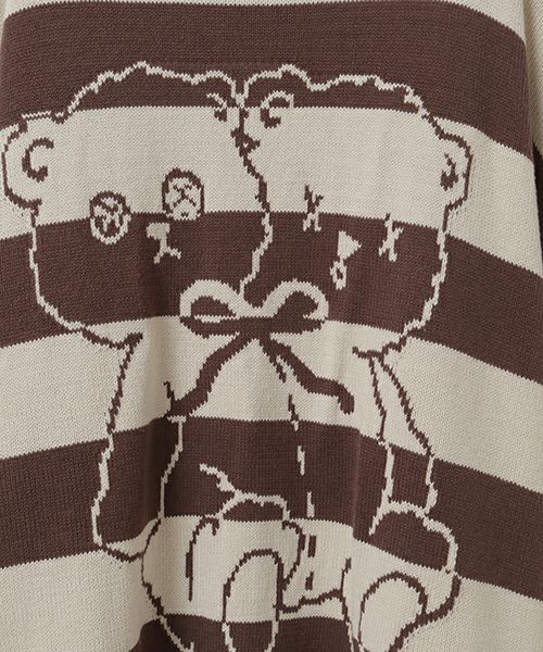 TWIN BEAR BORDER KNIT | Candy Stripper（キャンディ ストリッパー
