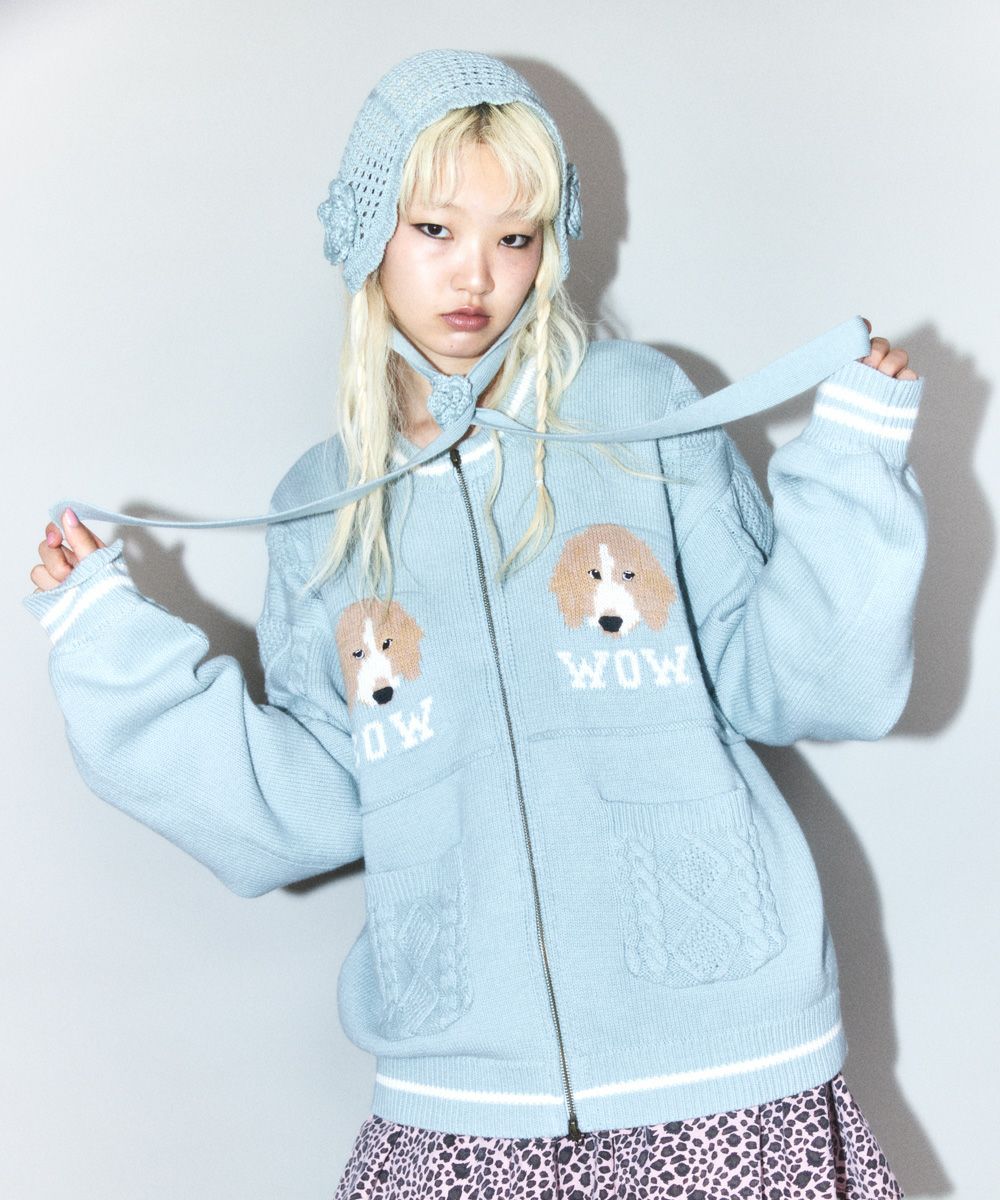 TWIN DOGS KNIT JUMPER | Candy Stripper（キャンディ