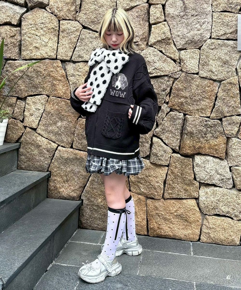 TWIN DOGS KNIT JUMPER | Candy Stripper（キャンディ ストリッパー