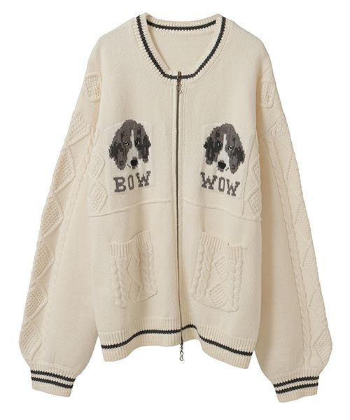 TWIN DOGS KNIT JUMPER | Candy Stripper（キャンディ ストリッパー