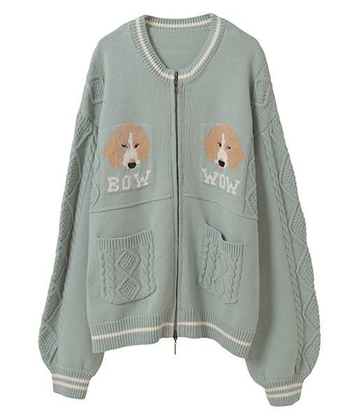 TWIN DOGS KNIT JUMPER | Candy Stripper（キャンディ ストリッパー