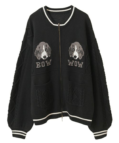 TWIN DOGS KNIT JUMPER | Candy Stripper（キャンディ ストリッパー