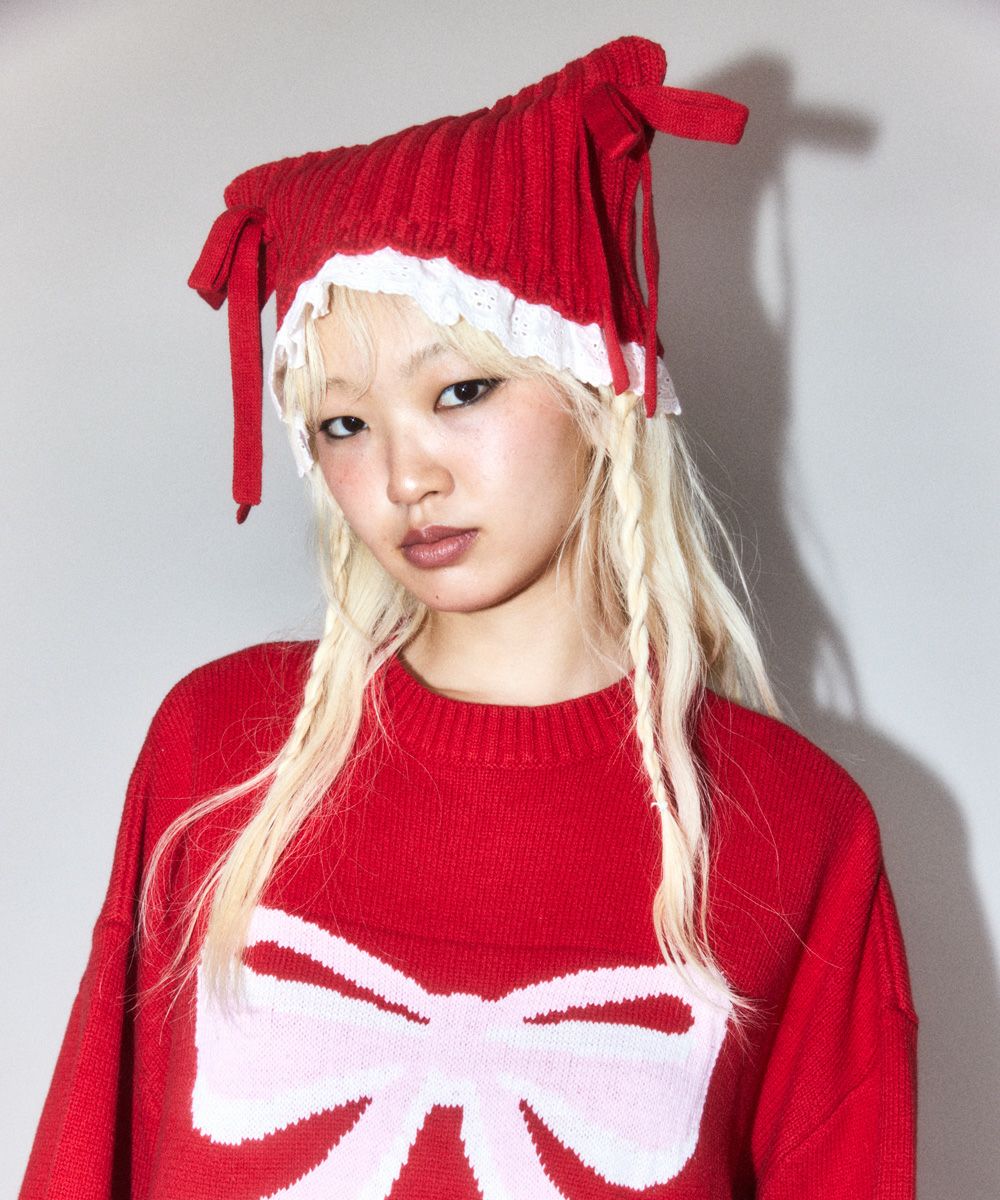 BABY RIBBON BEANIE | Candy Stripper（キャンディ ストリッパー