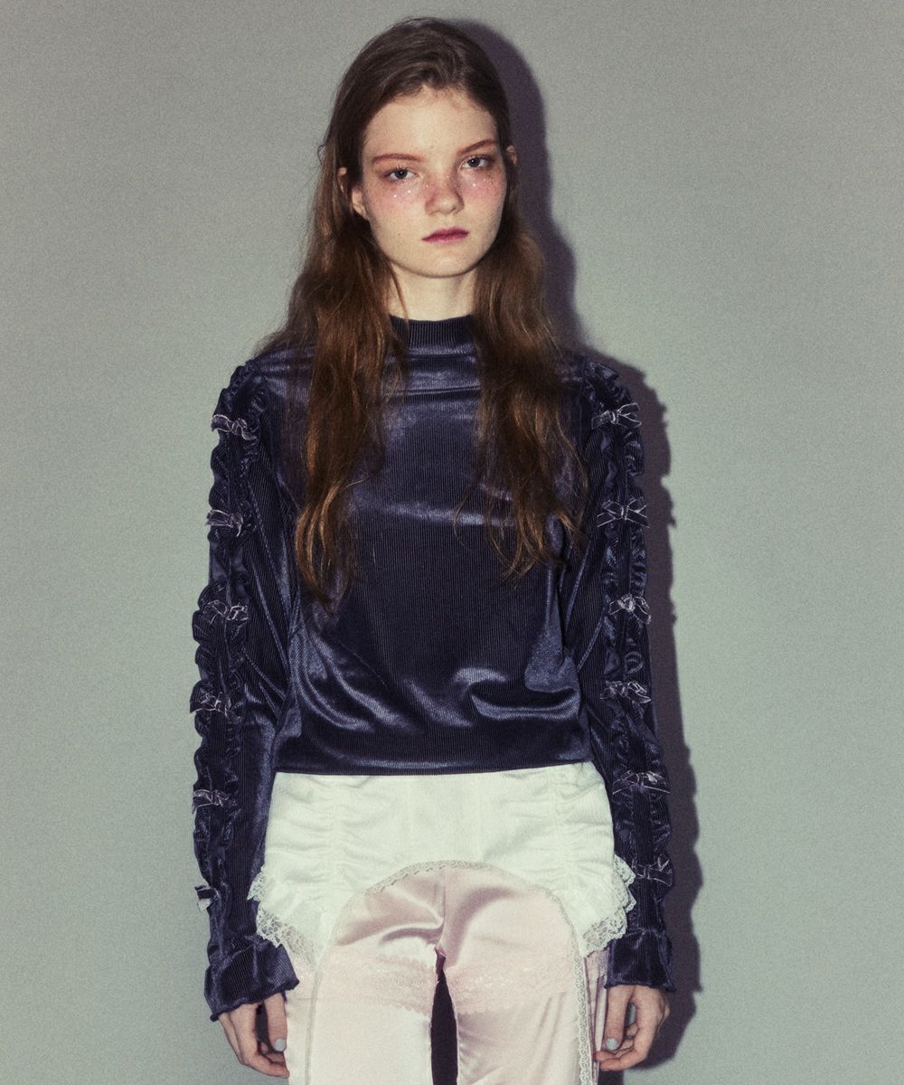 DOLLY RIBBON VELOUR TOPS | Candy Stripper（キャンディ ストリッパー