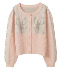 キャンディーストリッパー　FLOWER CROCHET KNIT カーディガン RABBIT FLOWER KNIT CARDIGAN | Candy Stripper（キャンディ