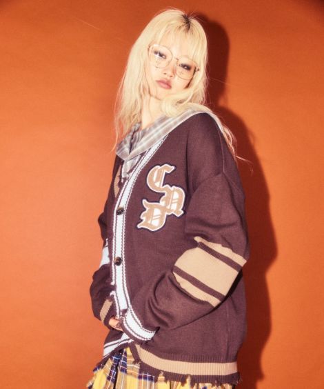 トップス DAMEGE PIGMENT KNIT CARDIGAN トップス DAMEGE PIGMENT KNIT CARDIGAN PIGMENT DAMAGE KNIT
