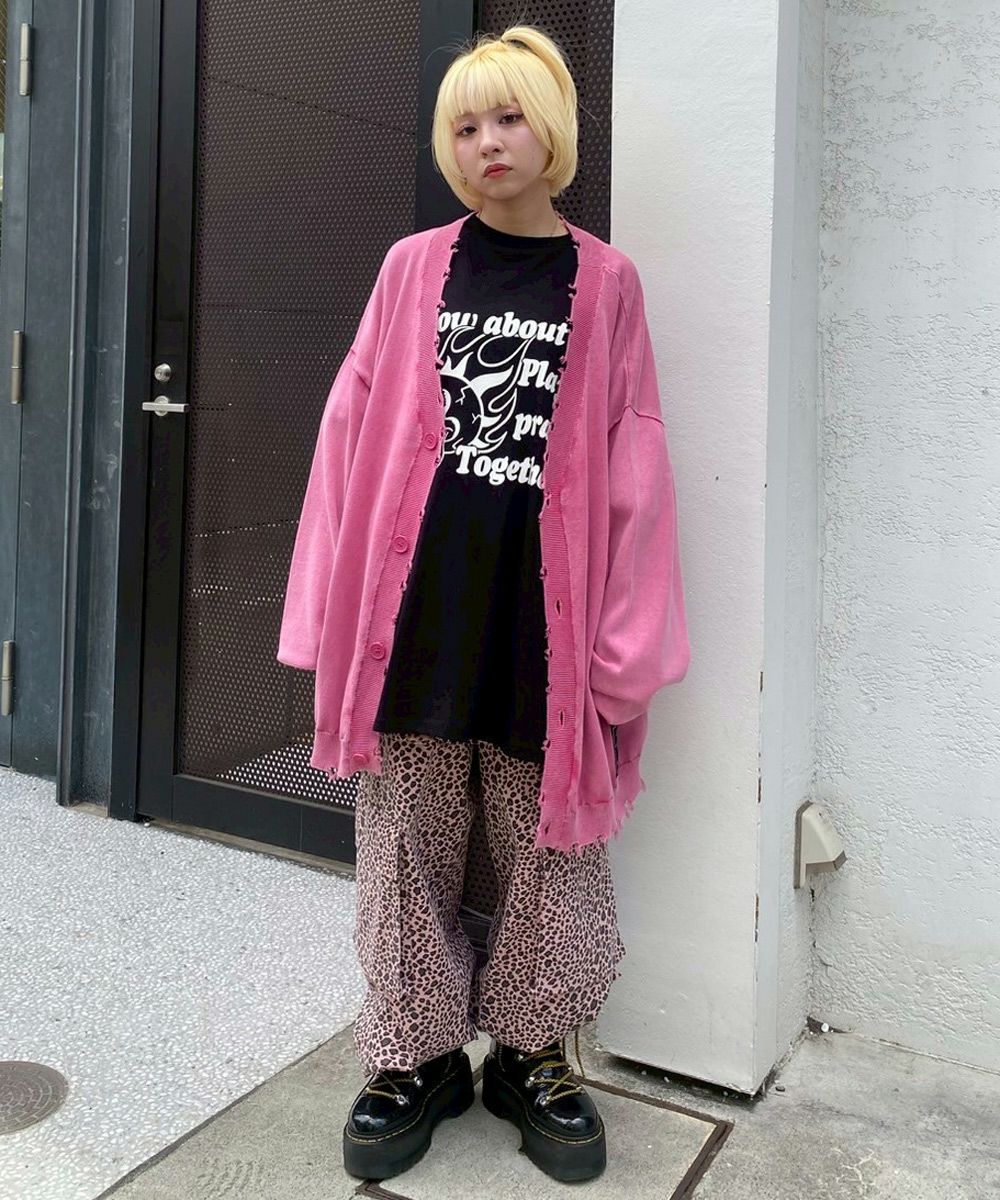 トップス DAMEGE PIGMENT KNIT CARDIGAN PIGMENT DAMAGE KNIT CARDIGAN | Candy Stripper（キャンディ