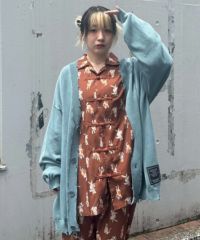 PIGMENT DAMAGE KNIT CARDIGAN | Candy Stripper（キャンディ