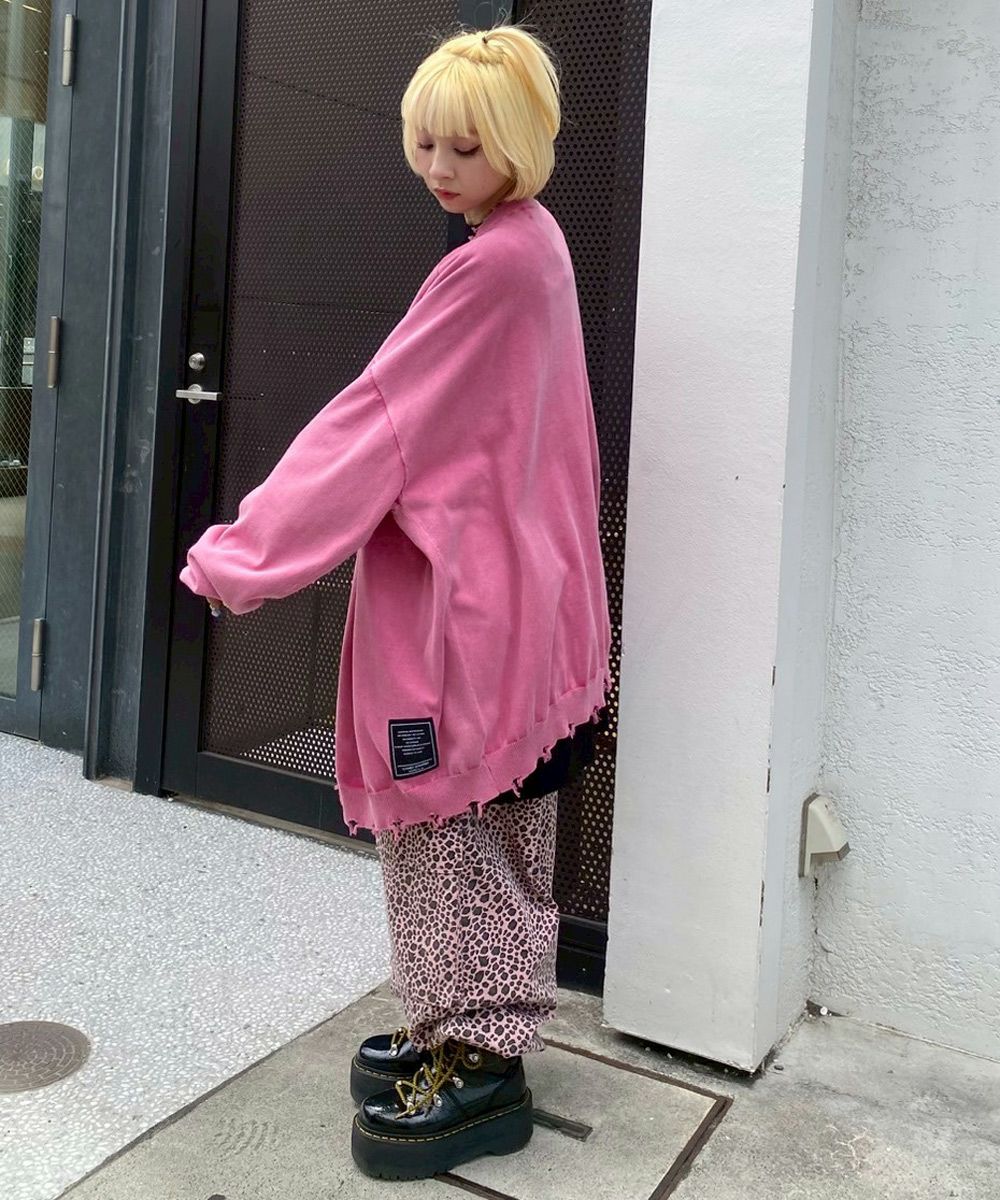 トップス DAMEGE PIGMENT KNIT CARDIGAN PIGMENT DAMAGE KNIT CARDIGAN | Candy Stripper（キャンディ