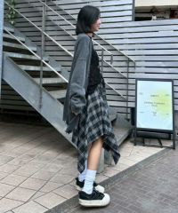 PIGMENT DAMAGE KNIT CARDIGAN | Candy Stripper（キャンディ