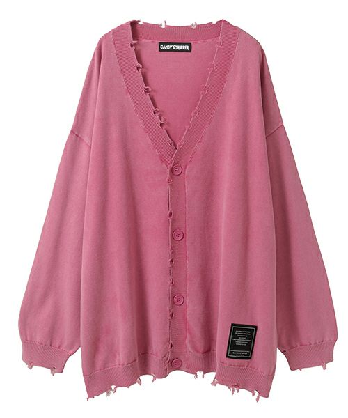 トップス DAMEGE PIGMENT KNIT CARDIGAN PIGMENT DAMAGE KNIT CARDIGAN | Candy Stripper（キャンディ