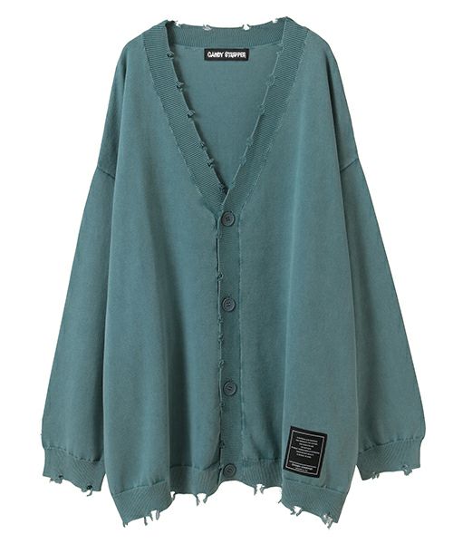 トップス DAMEGE PIGMENT KNIT CARDIGAN PIGMENT DAMAGE KNIT CARDIGAN | Candy Stripper（キャンディ