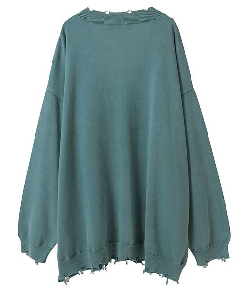 PIGMENT DAMAGE KNIT CARDIGAN | Candy Stripper（キャンディ