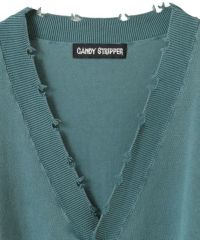 PIGMENT DAMAGE KNIT CARDIGAN | Candy Stripper（キャンディ