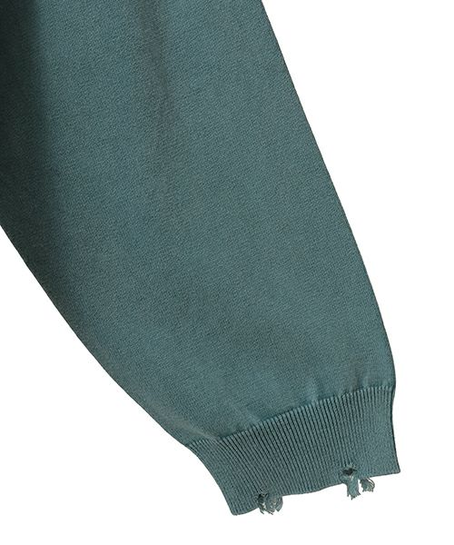 PIGMENT DAMAGE KNIT CARDIGAN | Candy Stripper（キャンディ