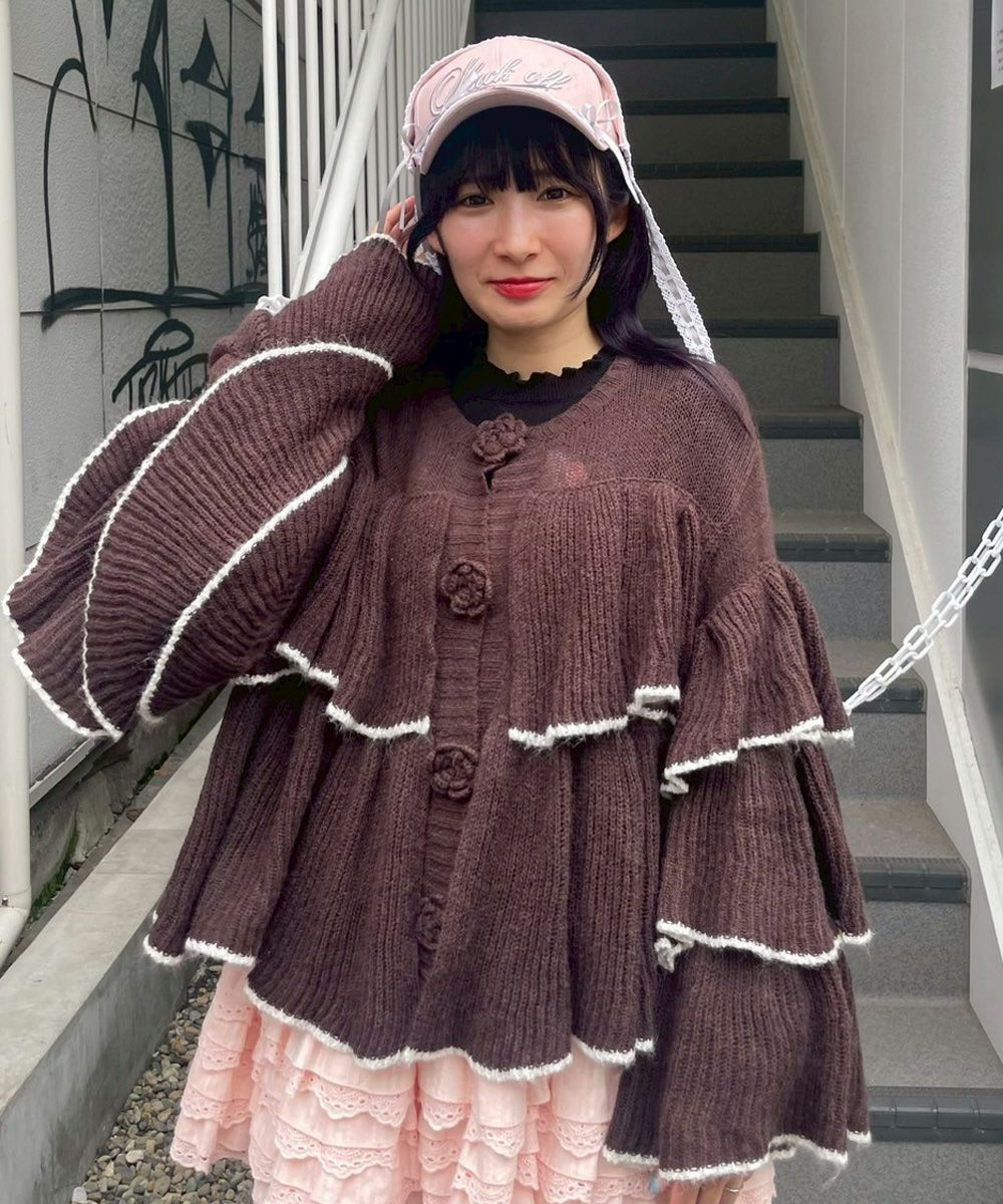 ROSE SHEER KNIT CARDIGAN | Candy Stripper（キャンディ ストリッパー