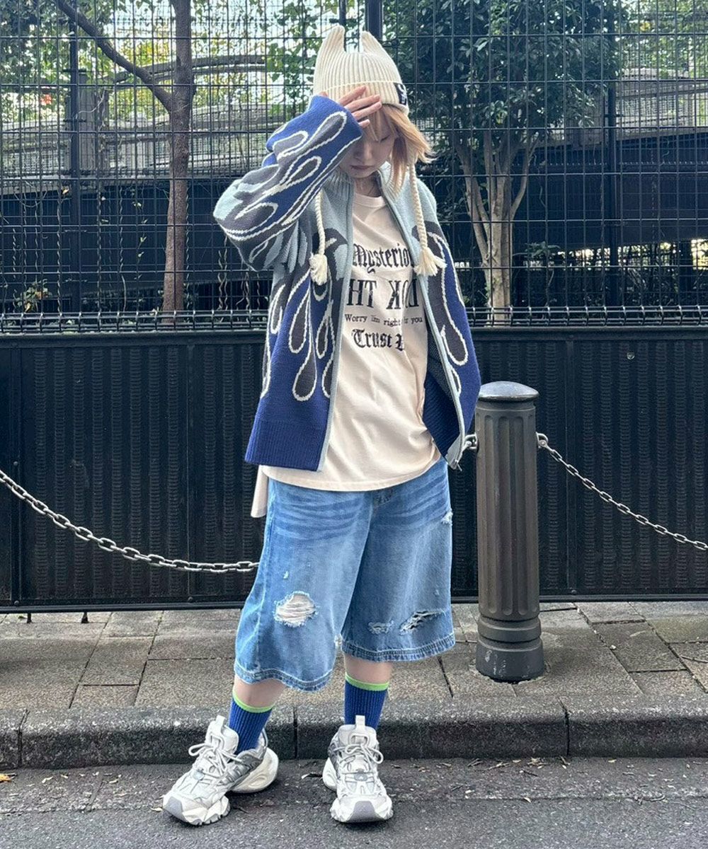 MULTI WAY DAMAGE LAYERED DENIM PANTS | Candy Stripper（キャンディ