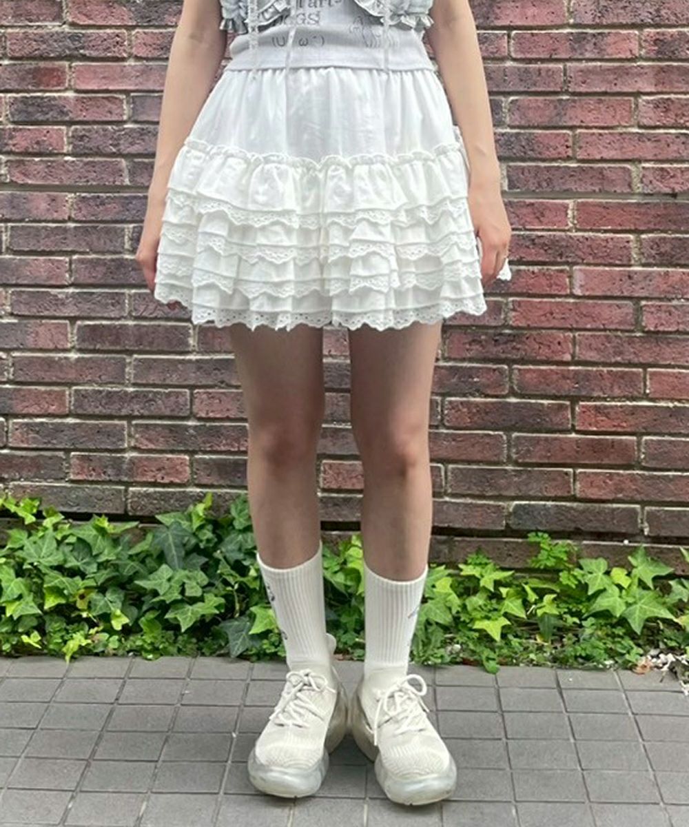 COTTON LACE FRILL SKIRT | Candy Stripper（キャンディ ストリッパー