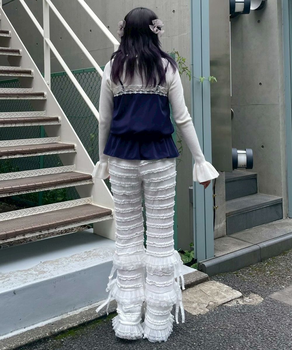 FRILL LACE FLARE PANTS | Candy Stripper（キャンディ
