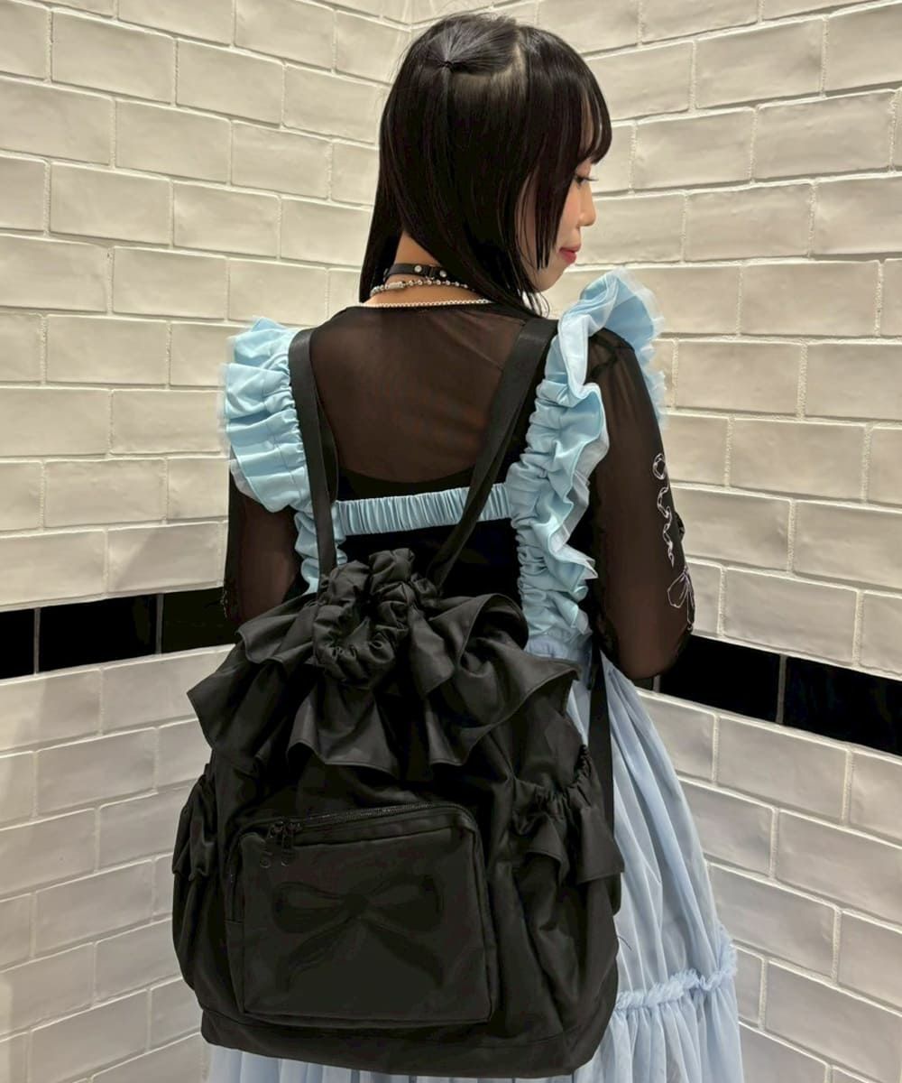 RIBBON FRILL KNAPSACK | Candy Stripper（キャンディ ストリッパー