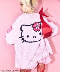 トップス candystripper HELLO KITTY HIGH NECK KNIT HELLO KITTY】HIBISCUS KNIT CARDIGAN | Candy Stripper
