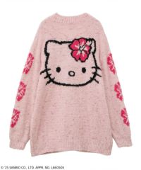 HELLO KITTY】HIBISCUS KNIT CARDIGAN | Candy Stripper