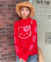 HELLO KITTY】HIBISCUS KNIT PULLOVER | Candy Stripper（キャンディ