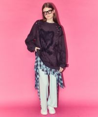 WOLFY DAMAGE TIE DYE SWEAT | Candy Stripper（キャンディ