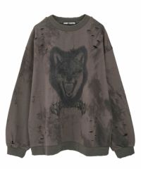 WOLFY DAMAGE TIE DYE SWEAT | Candy Stripper（キャンディ