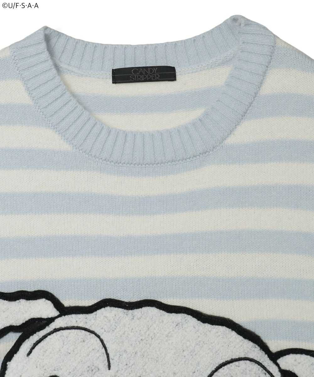 クレヨンしんちゃん】シロ ダメージ ボーダー KNIT | Candy Stripper