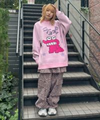 ピンク✖️グレー　チョゴリ クレヨンしんちゃん】チョコビ KNIT | Candy Stripper（キャンディ