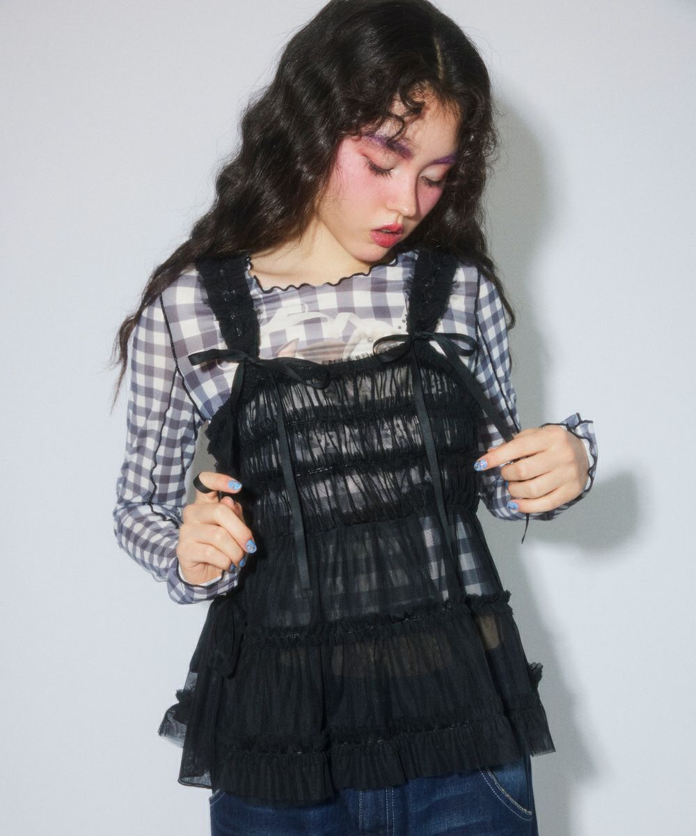 キャンディストリッパー ハーネスチュールベスト TULLE FRILL SHIRRING BUSTIER | Candy Stripper（キャンディ