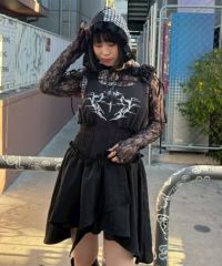 FLOWER CHECK LACE HOODIE | Candy Stripper（キャンディ ストリッパー