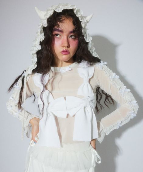 トップス dolly DOLLY RIBBON DOT TULLE TOPS | Candy Stripper（キャンディ