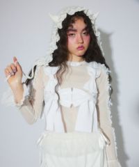 DOLLY RIBBON TULLE FRILL TOPS | Candy Stripper（キャンディ