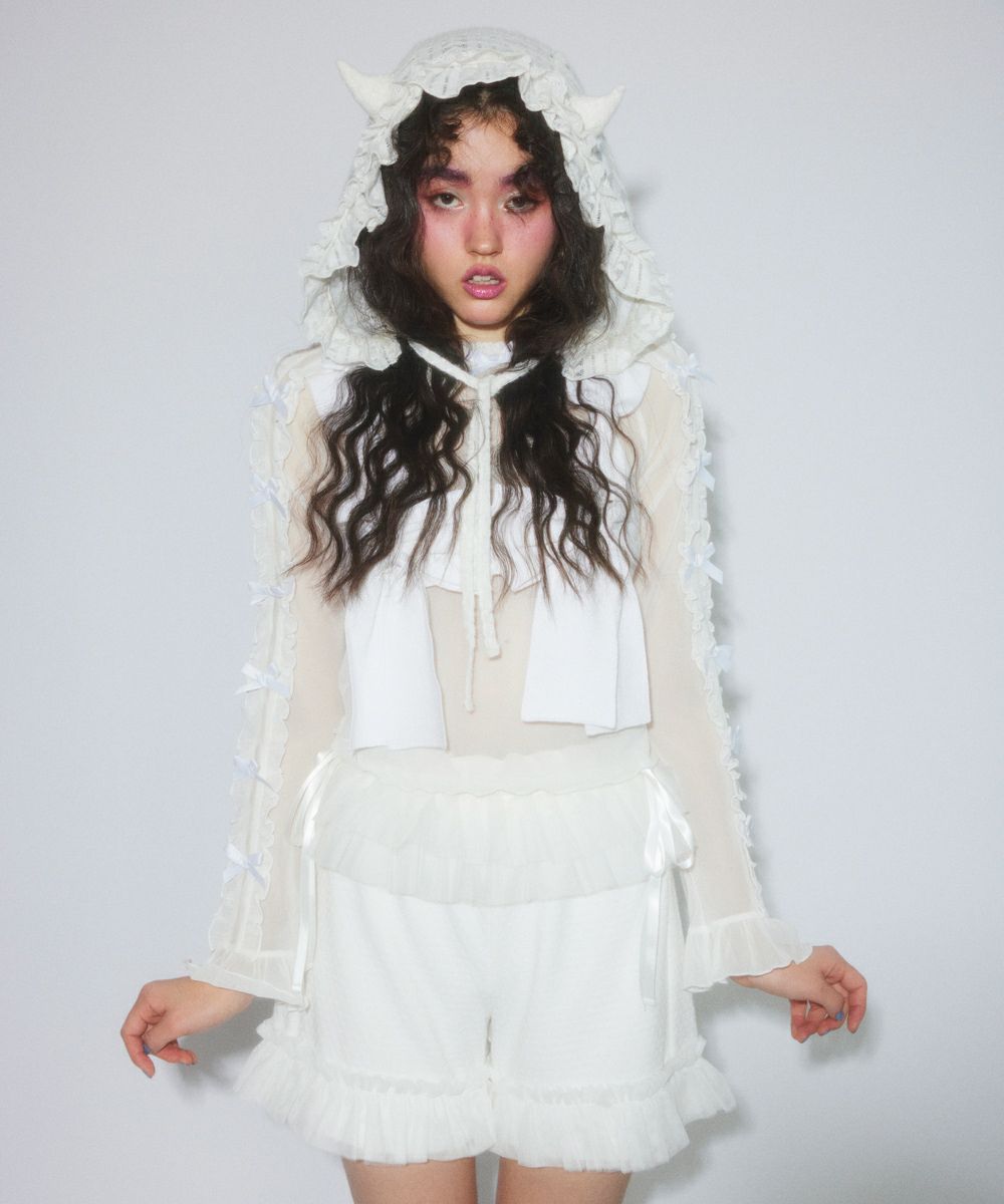 DOLLY RIBBON TULLE FRILL TOPS | Candy Stripper（キャンディ