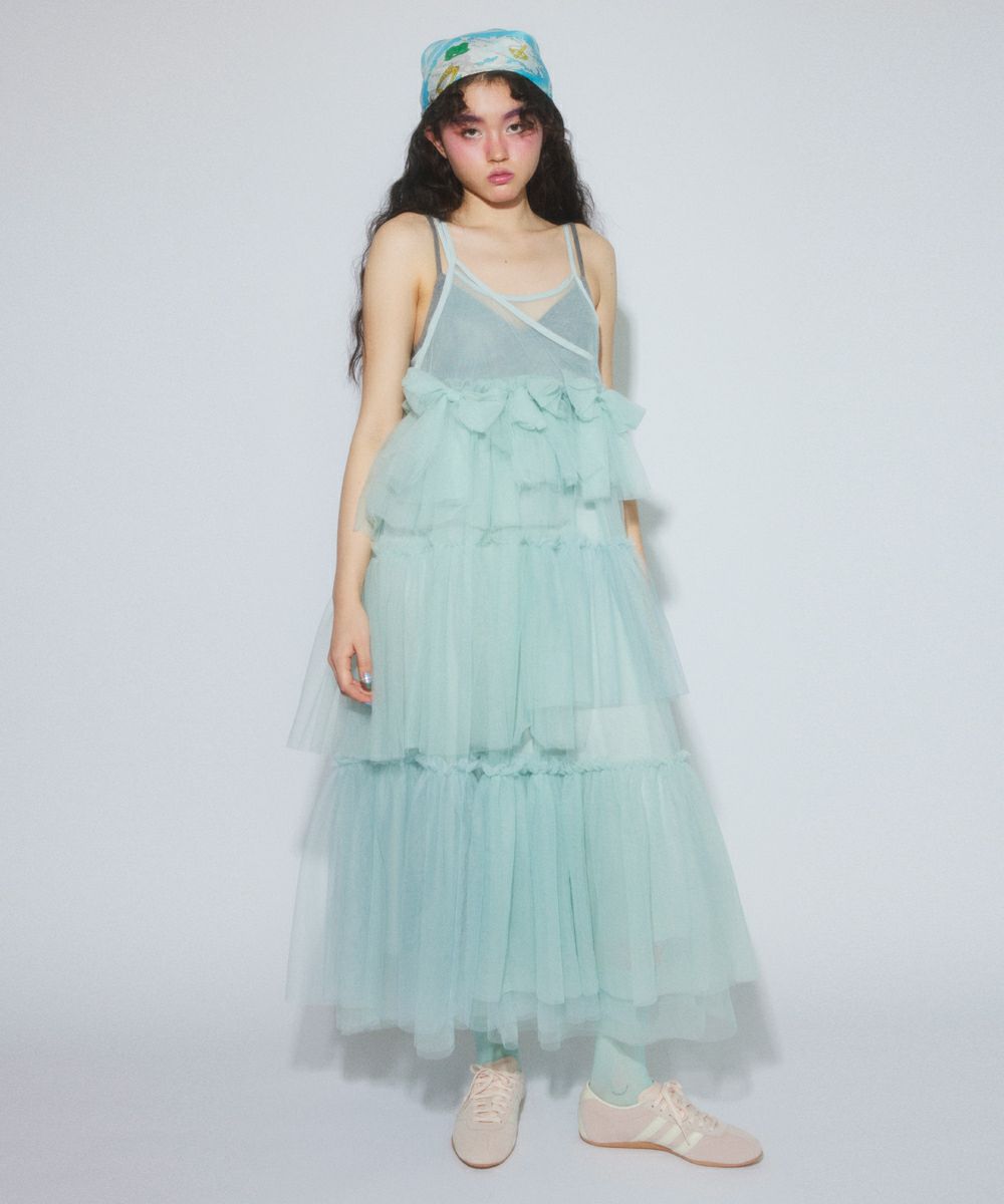 RIBBON RIBBON TULLE ONE-PIECE | Candy Stripper（キャンディ