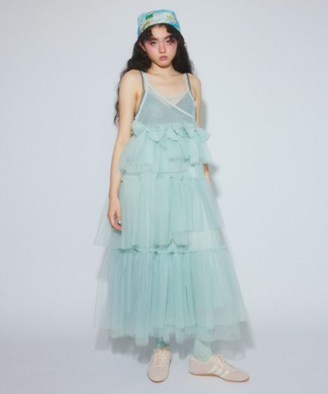 RIBBON RIBBON TULLE ONE-PIECE | Candy Stripper（キャンディ